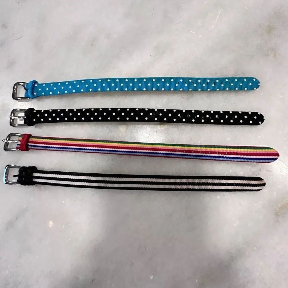 Polka Dot Striped Belt Style Bundle Of 4 Multicolor Watch Bands NWOT